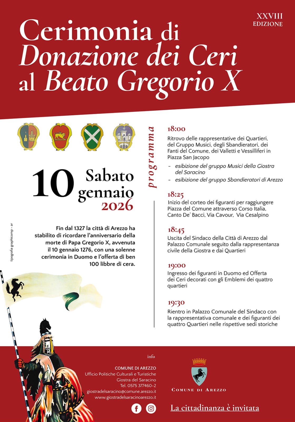 Calendario evento beato Gregorio X 2026